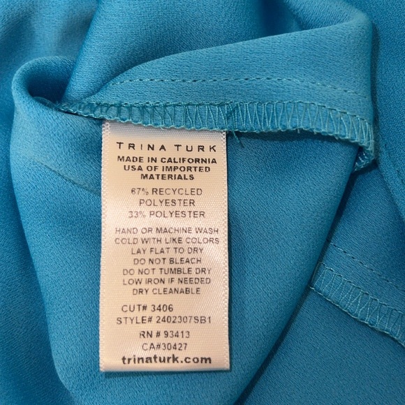 Trina Turk Blue Four Corners Dress. Size 2. Like new - Picture 11 of 11